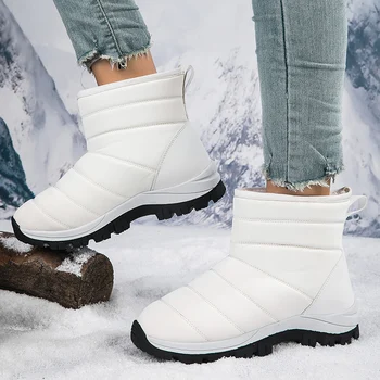 Дамски ежедневни обувки, зимни топли зимни обувки, водоустойчив модел обувки за жени, спортни нескользящие ботильоны на открито, Botas Mujer