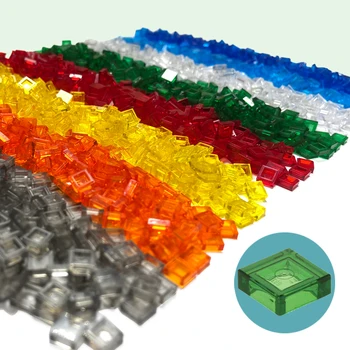 Прозрачен Блок Tile1x1 MOC резервни Части от Цветни Тухли Играчки За Пикселни Графики, Детски Творчески Съвместими 3070 300 бр./лот