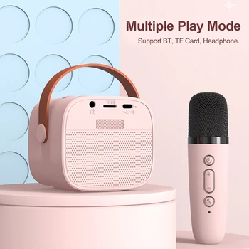 Преносима караоке-колона, което е съвместимо Bluetooth с микрофон, поющая машина, намаляване на шума, богат на функции за момичета и момчета