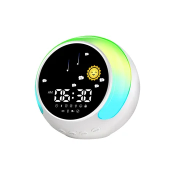 Алармен часовник за деца, Детски будилник за момичета, симулатор за сън с подсветка събуждане, музикален плеър, Bluetooth и дигитален часовник