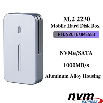 M. 2 NVMe 2230 SSD Корпус NVMe-USB Адаптер 10 Gbit/с USB 3,2 Gen2 USB C Външен калъф-кутия за M2 2230 NVMe SN740/SN530/PM991a