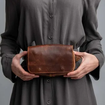 Поясная чанта в стила на Средновековен Ретро в стила Steampunk, Унисекс, чантата е от изкуствена кожа, Мъжки И женски аксесоари за Cosplay, Пътна чанта за мобилен телефон