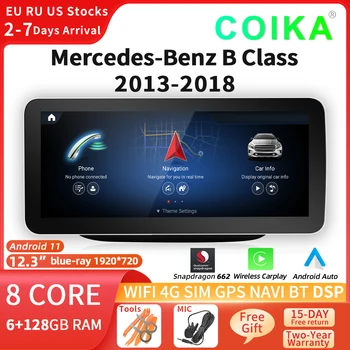 COIKA 12,3 HD Android GPS Автомобилна Стерео За Mercedes W246 2013-2018 IPS Сензорен Екран WIFI СИМ Carplay Радио Мултимедиен Плеър