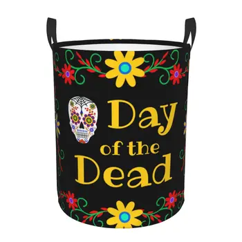 Количка за мръсно бельо, Мексиканския Ден на мъртвите, Складное кофа за съхранение на дрехи, кош за играчки, Домашен Водоустойчив Органайзер