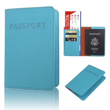 Модерен Монофонични Титуляр за Паспорт, Дамски Мъжки Кожени Корици за паспорти, Мъжки Портфейл за паспорти, кредитни карти, документи за самоличност