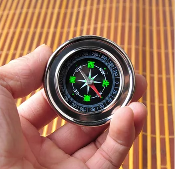 Висококачествен китайски и английски метален компас от неръждаема стомана, малък компас, външен светлинен компас