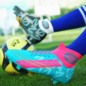 Мъжки футболни обувки Големи размери 45, 46, 47, футболни обувки с дълги шипове, мини детски спортни обувки, Футболни женски футболни обувки