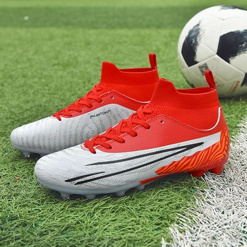 Футболни обувки Унисекс за мъже и жени, футболни обувки FG, Маратонки на дълга шипованной обувки, мъжки спортни обувки