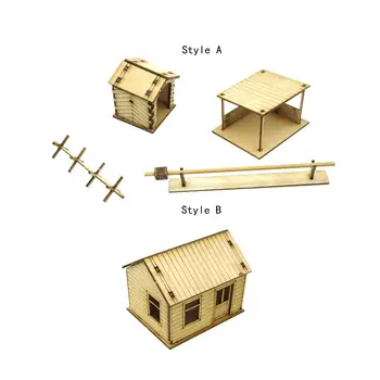 комплекти модели на сгради, 1: 72, Комплекти дървени модели за рисуване, Умален модел на дома за архитектура, Модел пясък за маса, аксесоари за декор