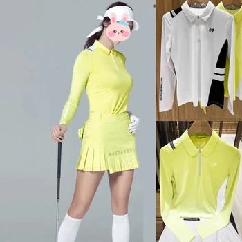 Тениска Master Бъни Golf с дълъг ръкав, Дамски новост 2023, Поло, Спортен Топ, Защита от Слънцето, Оборудвана Модерен Есенен Фланелка За Голф