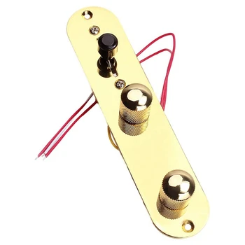 Тампон за седельного мост, 3-позиционен ключ, контролният панел на части за електрическа китара, Китара аксесоар е златист на цвят