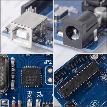 1 комплект uno r3 MEGA328P ATMEGA16U2 за Arduino, съвместими без USB кабел