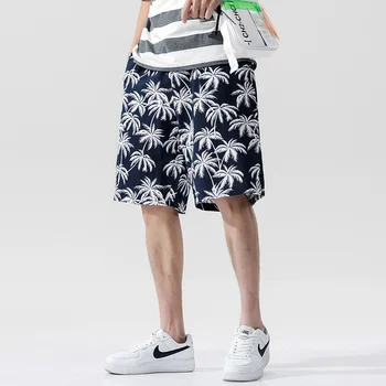 Мъжки летни шорти, Нови модни плажни шорти с флорални принтом, Мъжки Ежедневни Свободни стръмни мъжки шорти на M-5XL
