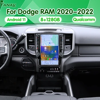 Радиото в автомобила Tesla с вертикален екран, за Dodge RAM 2020-2022 2Din GPS навигация, стереоприемник Android 11, мултимедиен плеър