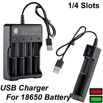 1/4 Слотове USB 18650 и Зарядно устройство Led светлини за зареждане 4.2 акумулаторна 10440 16340 16650 14650 литиеви батерии 18350