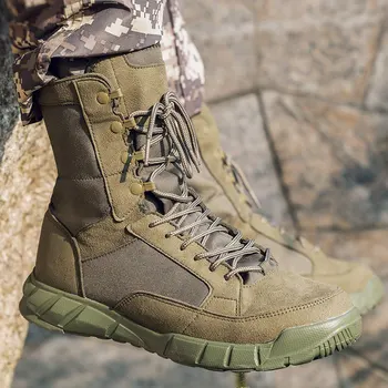 Мъжки Улични тактически обувки за Пустинята Армейского зелен Цвят, Сверхлегкая Дишаща Демисезонная Туризъм Тренировочная обувки, Dr. военни обувки