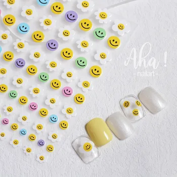 1 лист 3D стикери за дизайн на ноктите Smile маникюр Стикери за нокти Smile Face Маникюр Японски Дизайн направи си САМ Happy Accessories