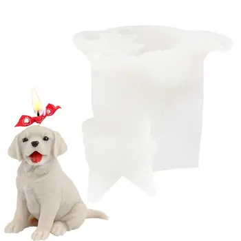 Форма за сапун за прекрасната кучета, Форми за свещи във формата на приятен малък златист ретривър, 3D силиконова форма за свещи за кучета, удобства за самостоятелно приготвяне