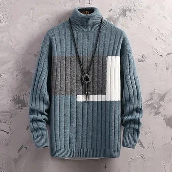 2023 Есенно-зимните Модни пуловери, с кръгло деколте, Свободни Мъжки Ежедневни нови стилни дебели топли пуловери, мъжки пуловери, Размер M-XXXL