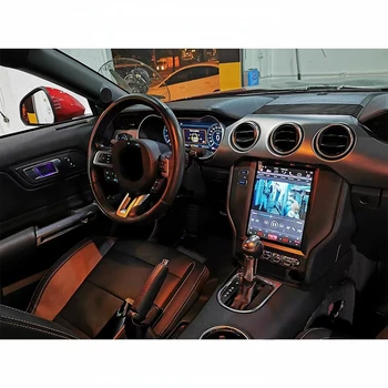 За Ford Mustang 2015-2019 Tesla Авто радио приемник с голям екран, стерео Мултимедиен плейър, GPS навигация, DSP, Carplay, 8G, 128 GB, главното устройство