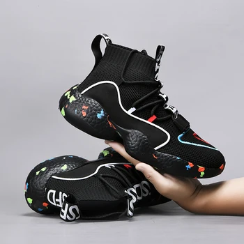 RUMDAX/ Градинска двойка, Обувки с висок берцем, Ежедневни, спортни обувки от окото, дантела, Дишащи обувки, Мъжки баскетболни обувки