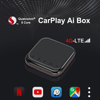 Carplay Ai Box По-Бързи Безжични Автомобилен Мултимедиен плеър Carplay Mini Android 4 + 64G Plug и Play Apple Audio Volvo от Ford Benz