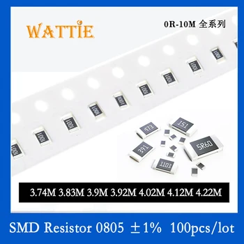 SMD резистор 0805 1% 3,74 М 3.83 Млн М 3,9 М 3,92 М 4,02 М 4,12 М 4,22 М, 100 бр./лот микросхемные резистори 1/8 W 2,0 мм * 1,2 мм