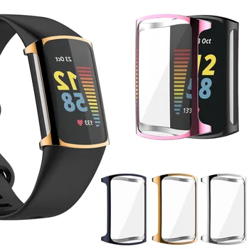 Калъф за Fitbit Charge 5, тънък калъф със защита от надраскване, Ультратонкое защитно покритие на екрана, калъф за smart часа, защитен калъф за броня