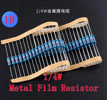 (100 бр.) 1R Ω 1/4 W Метален филмът резистор 1R Ти 0,25 W 1% ROHS