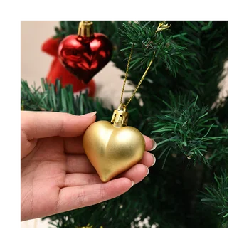 72 бр. топки за украса на коледни елхи, медальони във формата на сърца, украса за Коледното парти, начало декор