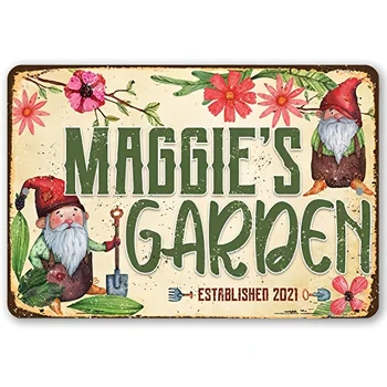 Градински Знак Класически Знак за оранжерии и градински аксесоари и Ботаническата джудже подарък на поръчка за градинари, използвани на закрито или на открито