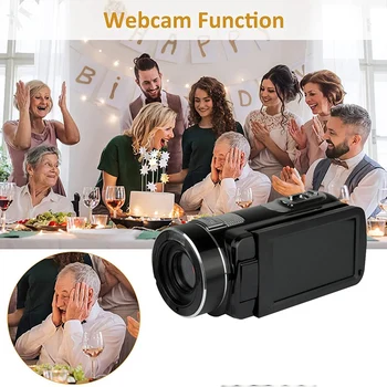 Портативен видеорекордер 1080P DV камера за видео блог с автопортретом, студентски парти, цифрова камера с висока разделителна способност с 3.0-инчов въртящ се екран