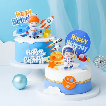 Украса на торта астронавти, Ракета, Украса, на космически кораб, Планета, Topper За торта, Да, Старите деца, Детски душ, рожден Ден, Десерт декор за парти