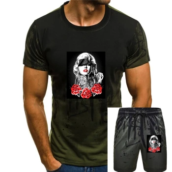 Тениска Marilyn Gangsta в стил хип-хоп, Татуировки, Оръжия, старата школа Череп, От малък до 6Xl Височина