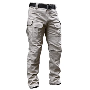 Мъжки Армейските Тактически панталони-карго За Разходки, Камуфляжные Тънки Военни Ежедневни Дълги панталони с много джобове