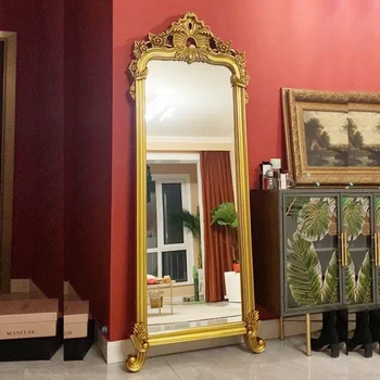 Скандинавски Огледало в цял ръст, Естетически Душ за цялото Тяло, Златно Огледало, Настилки, Луксозни Декоративни Пана Miroir Home Decor WH30XP