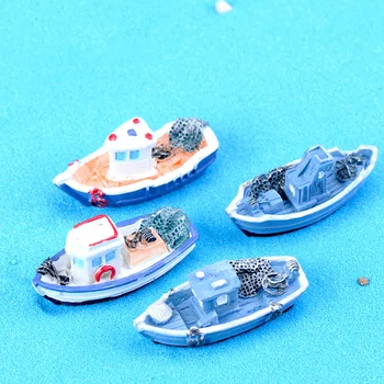 Украса Плотове за Бродерия 2*3*5 см, на Случаен принцип, Играчка за риболов на лодка, Миниатюрни мини-модел 