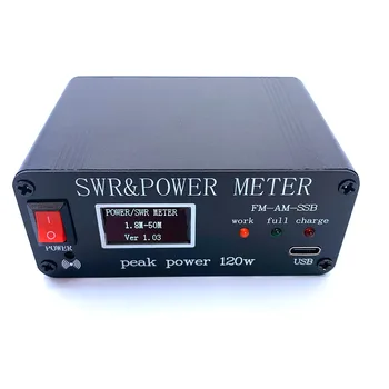 FM AM SSB 1,8 Mhz-50 Mhz КСВ Ваттметр КСВ и измерител на мощност, които двигателят развива максимална мощност от 120 Вата PWR КСВ Метър