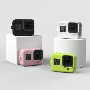 Силиконов защитен калъф за GoPro Hero 8, Аксесоари за екшън-камера, защита от падане, Прахоустойчив, калъф, кутия с ръчен колан, ръкав