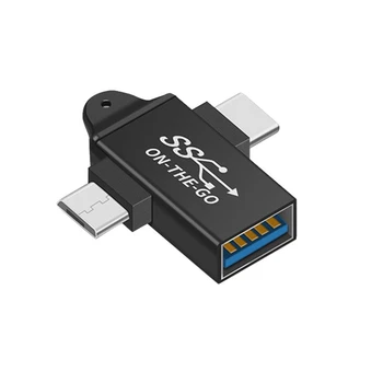 Конвертор USB C в OTG USB 3.0, USB 2 в 1, адаптер Type C Micro-OTG