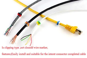 10 цвята маркер за кабели, ID 0,5 см CAT5E Компютърен маркер за интернет-кабел за КОМПЮТЪР, маркер за сортиране на кабели, мрежова инсталация CAT5E TWIST PAIR
