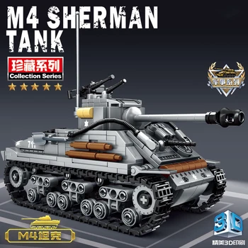 656 бр. Военен американски Танк M4 Sherman градивните елементи на WW2 Резервоар на Градската полиция Войници Оръжие Фигурка Тухли Детски играчки 