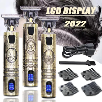 Реколта Електрическа Безжична машина за подстригване на коса T9 0mm USB, Акумулаторна Машина за подстригване на коса За Мъже, Машинка за оформяне на брада, Професионален Фризьор