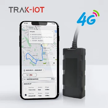 TRAK-ИН TC04 4G LTE GPS Тракер Многофункционален 9 Контакти 2 интерфейс RS232 IP67 Водоустойчив С безплатна платформа за следене и приложение