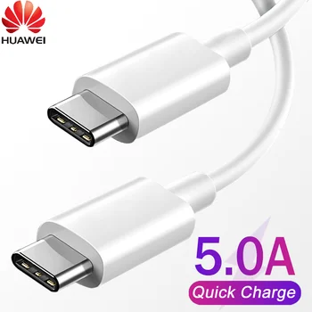 Оригинален кабел Huawei 5A PD USB Type C до USB Type C, кабел за бързо зарядно устройство за Samsung Xiaomi, кабел USB-C, кабел за бързо зареждане