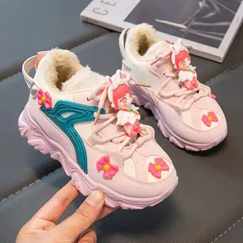 2023 Нова детска пролет-есен спортни обувки за прекрасната кукли, нескользящие маратонки за момичета, детски топла зимна мода обувки, за разходки с цветя