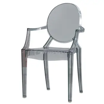 Скандинавски дизайн КОМПЮТЪР, прозрачна пластмасова маса за хранене, стол, модерен минималистичен стол, домашен стол с облегалка на стола на дявола, работен стол