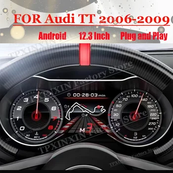 1920 * 720 Цифров LCD виртуален клъстер кокпит на Android За Audi TT 2006 2007 2008 2009 Таблото Измерители на скоростта