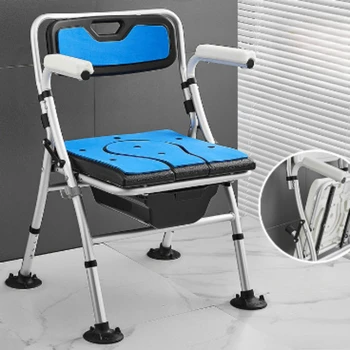 Болнични Стол за възрастни хора в банята Уголемено Седалка за вана От алуминиева сплав, Стол за душата, Удобен Сгъваем Стол за тоалетна