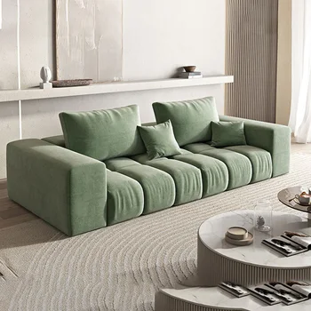 салон ъглов надуваем диван Италиански с минималистичен текстилен разтегателен Размера на хола апартамент модул tofu фланелевый разтегателен cama мебели